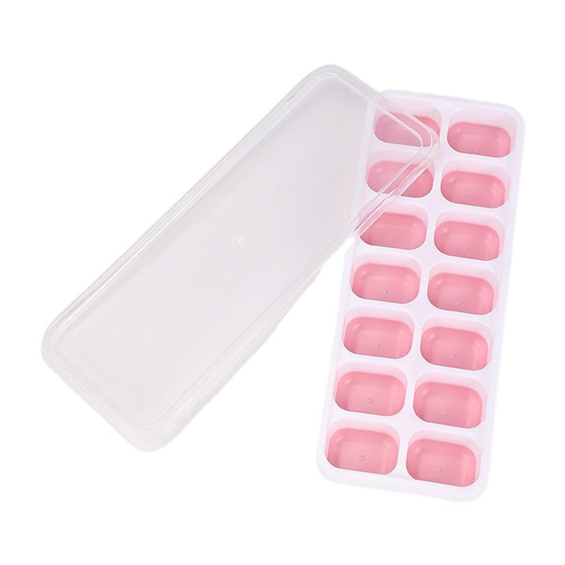 14-compartment square ice cube mold with lid, silicone soft bottom for easy demolding, homemade ice cube tray - Image 3