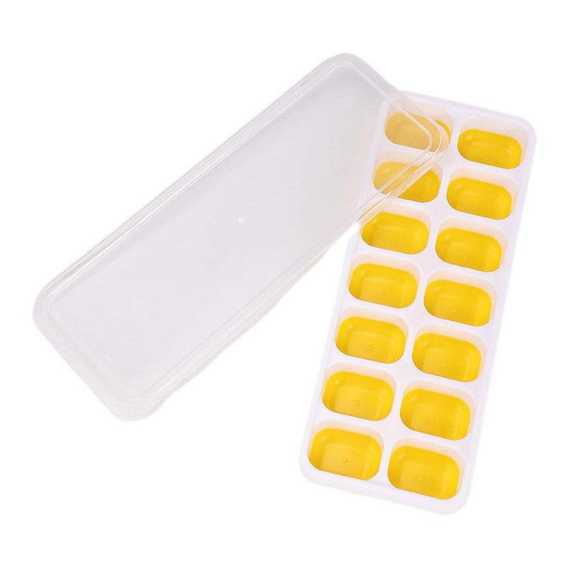 14-compartment square ice cube mold with lid, silicone soft bottom for easy demolding, homemade ice cube tray - Image 5