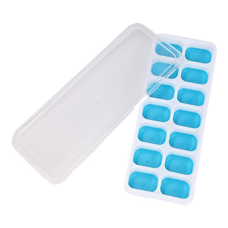 14-compartment square ice cube mold with lid, silicone soft bottom for easy demolding, homemade ice cube tray - Image 4