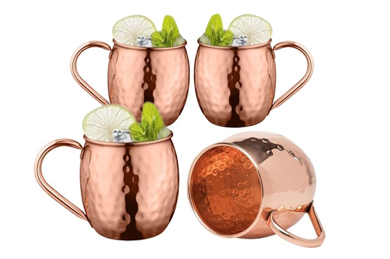 BOLD & DIVINE Authentic Moscow Mule Coper Mugs | Set of 4-100% Pure Coper Mugs 16 oz - Premium Moscow Mule Copper Cups Set of 4 - Solid Copper Cups Perfect Premium Gift - Image 1