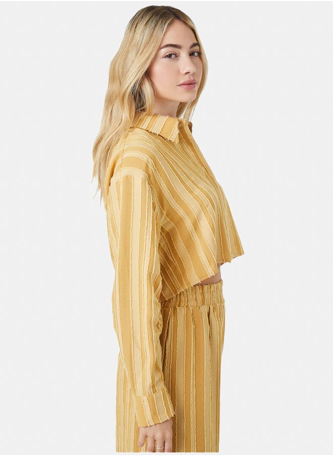 FOREVER 21 - Cropped Stripe Shirt - Image 1