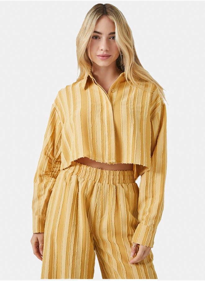 FOREVER 21 - Cropped Stripe Shirt - Image 1