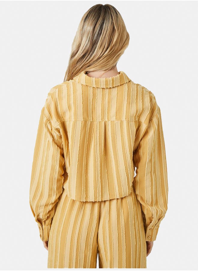 FOREVER 21 - Cropped Stripe Shirt - Image 1