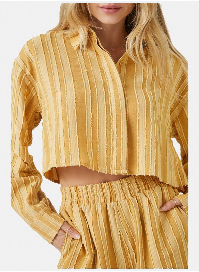 FOREVER 21 - Cropped Stripe Shirt - Image 1