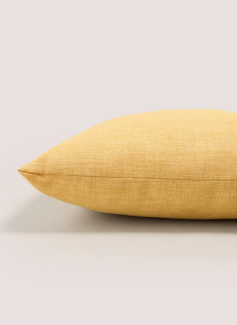 Matalan Yellow Linen-Look Cushion