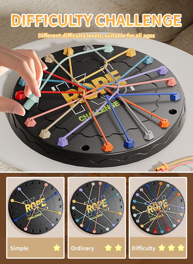 Kid Rope Knots Puzzle Social Board Game Color Rope Challenge Board Game Color Line Twisted Connected Ropes Sorting Logic Thinking Challenge Strategy Table Game For Children Aged 3+  - Image 3
