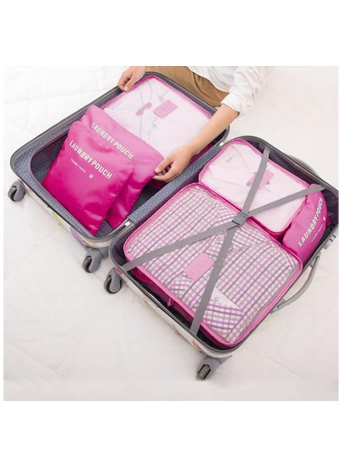 6 PCS Packing Cubes,Multi-functional Clothing Sorting Packages,Travel Carry On Luggage Organizers Storage Bags,Travel Packing Pouches (hot pink) - Image 5