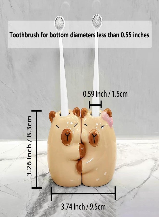 Tuioyoc Toothbrush Holder for Bathroom, Cute Ceramic Tooth Brush Holders for Bathroom Countertop Table Decor - Image 5