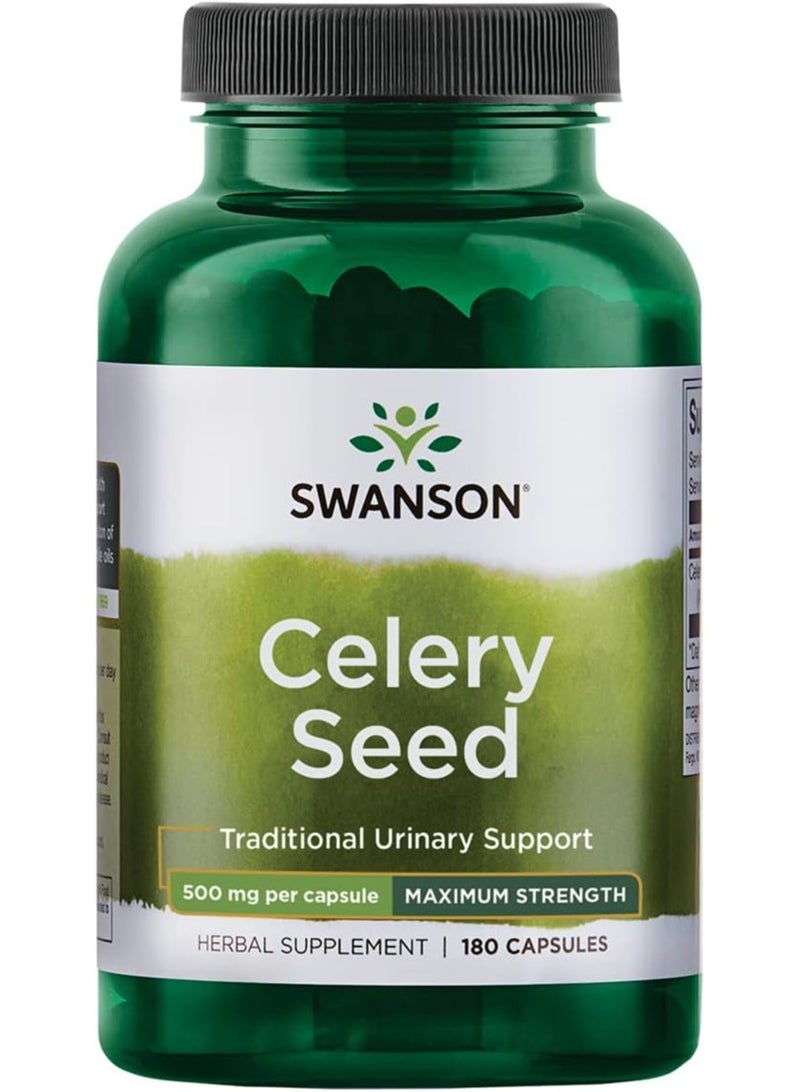 SWANSON Celery Seed, Maximum Strength 180 Capsules - Image 1