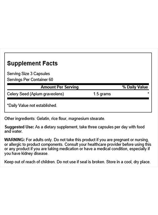 SWANSON Celery Seed, Maximum Strength 180 Capsules - Image 2