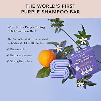 Kitsch Purple Shampoo Bar for Blonde Hair Toning Purple Shampoo Bars with Biotin for Strengthening Hair Neutralizing Brassy Tones Vegan Solid Shampoo Bar for Hair Shine Zero Waste 32 oz - Image 2