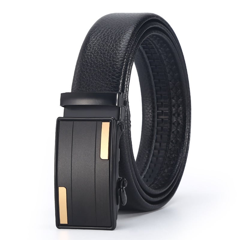 New mens business belt high-end pu hemming litchi fashion belt automatic iron buckle head stall wholesale Z0087 three 
