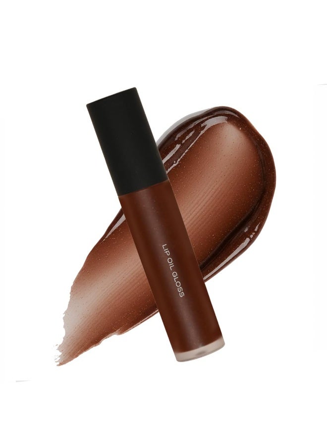 Ruby's Organics Lip Oil Gloss for Women and Girls, All Skin Tones- Moisturizing, Long Lasting, Non Sticky and Non Drying Formula, Glossy Texture, Natural Lip Makeup, Paraben Free - Bourbon, 6.5ml - Image 1