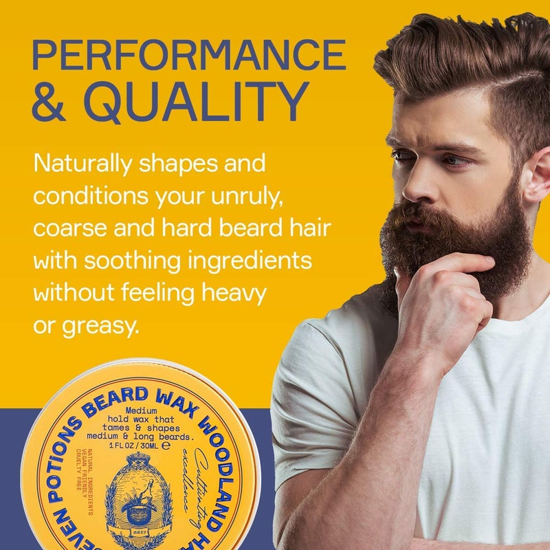 SEVEN POTIONS Natural Beard Styling Wax for Medium Hold - 1 oz, Shapes and Nourishes Without Stiffness (Woodland Harmony) - Image 4