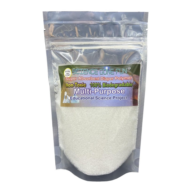 Science Gone Fun Amazing Vanishing Water Trick Super Absorbent Polymer Powder 8 Ounce Bag - Image 2