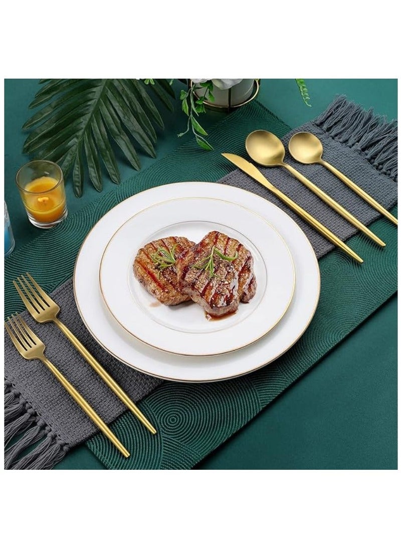 Luxury light gold flatware set, 30 pieces, made of stainless steel. Suitable for family gatherings, dinners, hotels, Western restaurants, cafes, and dessert shops; an essential choice for a candlelight dinner. - Image 5