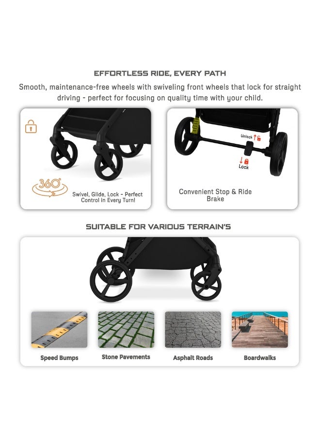 نيوبريز نظام سفر سداسي قابل للتحويل عربة أطفال مع سلة كبيرة ومظلة واقية من الشمس - Image 5