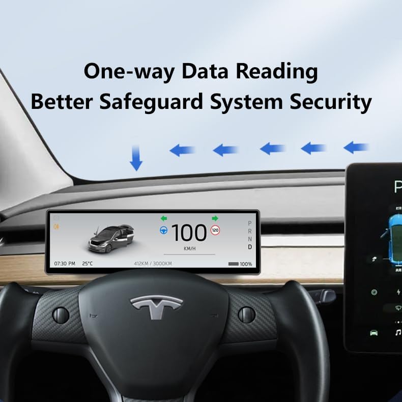 Tlyard Head Up Display for Tesla Model 3 20172023 Model Y 20192024 with WirelessWired Carplay Android Auto Bluetooth WiFi USB Navigation Power Speed IPS HD Touchscreen 88inT12 - Image 5