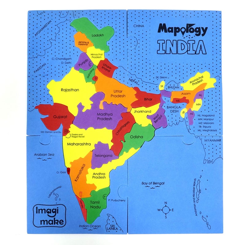 Imagimake Mapology India Map Puzzles - Geography for Kids - Learning & Educational Toys - Puzzles for Kids Ages 4-8 - Gift for 4, 5, 6, 7, 8 Year Old Boys & Girls - Image 4