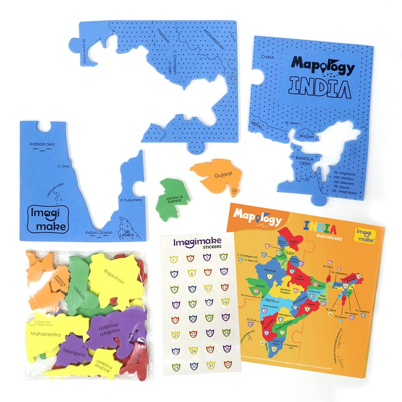 Imagimake Mapology India Map Puzzles - Geography for Kids - Learning & Educational Toys - Puzzles for Kids Ages 4-8 - Gift for 4, 5, 6, 7, 8 Year Old Boys & Girls - Image 3