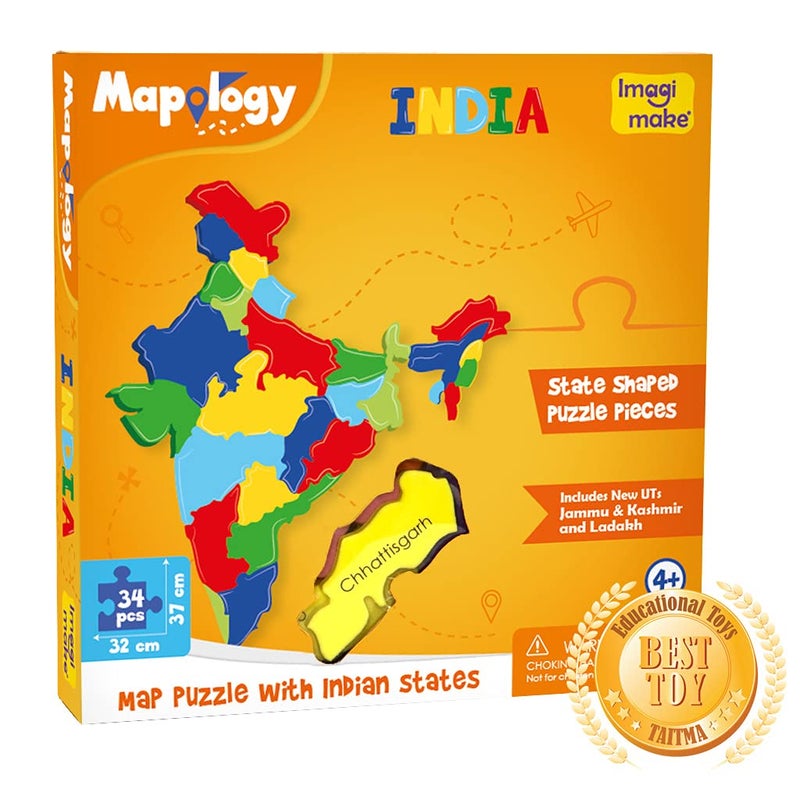 Imagimake Mapology India Map Puzzles - Geography for Kids - Learning & Educational Toys - Puzzles for Kids Ages 4-8 - Gift for 4, 5, 6, 7, 8 Year Old Boys & Girls - Image 2