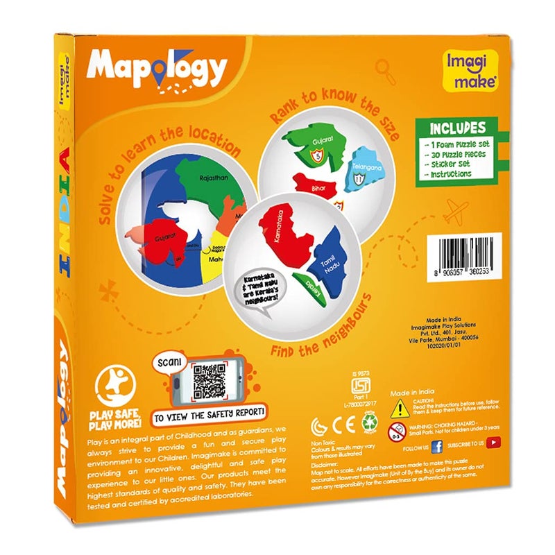 Imagimake Mapology India Map Puzzles - Geography for Kids - Learning & Educational Toys - Puzzles for Kids Ages 4-8 - Gift for 4, 5, 6, 7, 8 Year Old Boys & Girls - Image 5