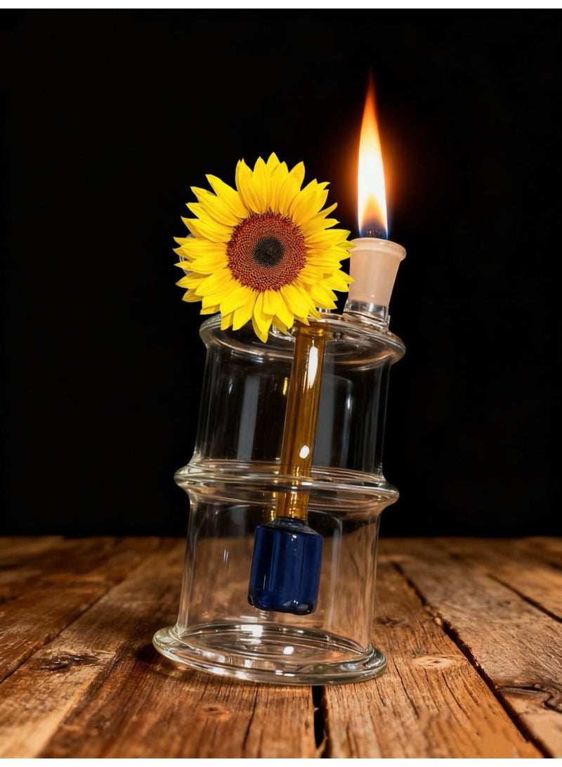 Angmei Premium Heat Resistant Glass Oil Lamp Bottle Medical Grade High Borosilicate Material for Long lasting Use (Random color) - Image 2