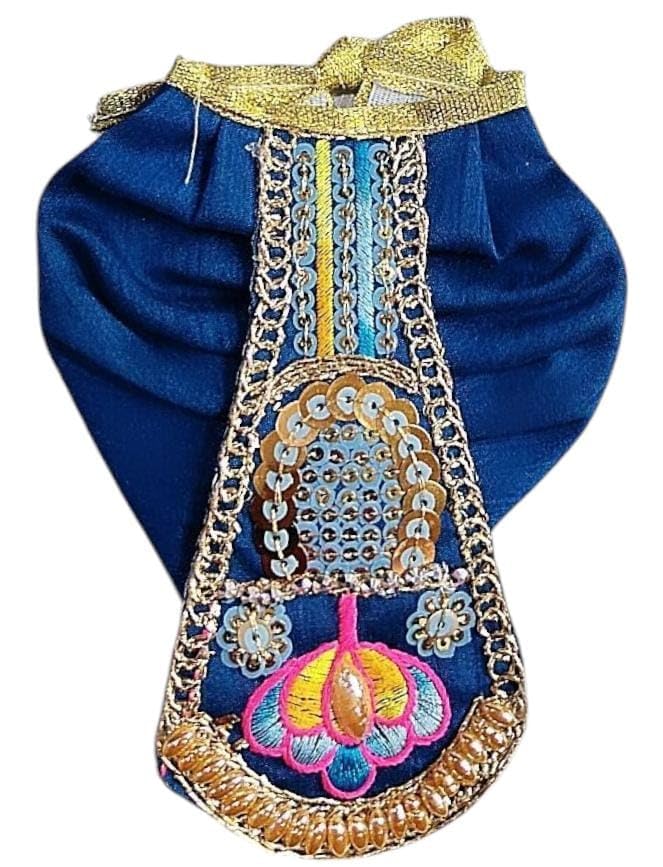 Partish Radha Krishna Dress | Poshak for Yugal Jodi | Radhe Krishna Ji Poshak with Heavy Work (Blue, Dress Size 2 Inches for 4 Inches Murti) - Image 4