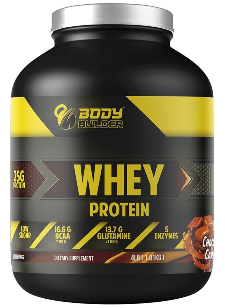 Body Builder Whey Protein, Chocolate Caramel, 4 LB - Image 2