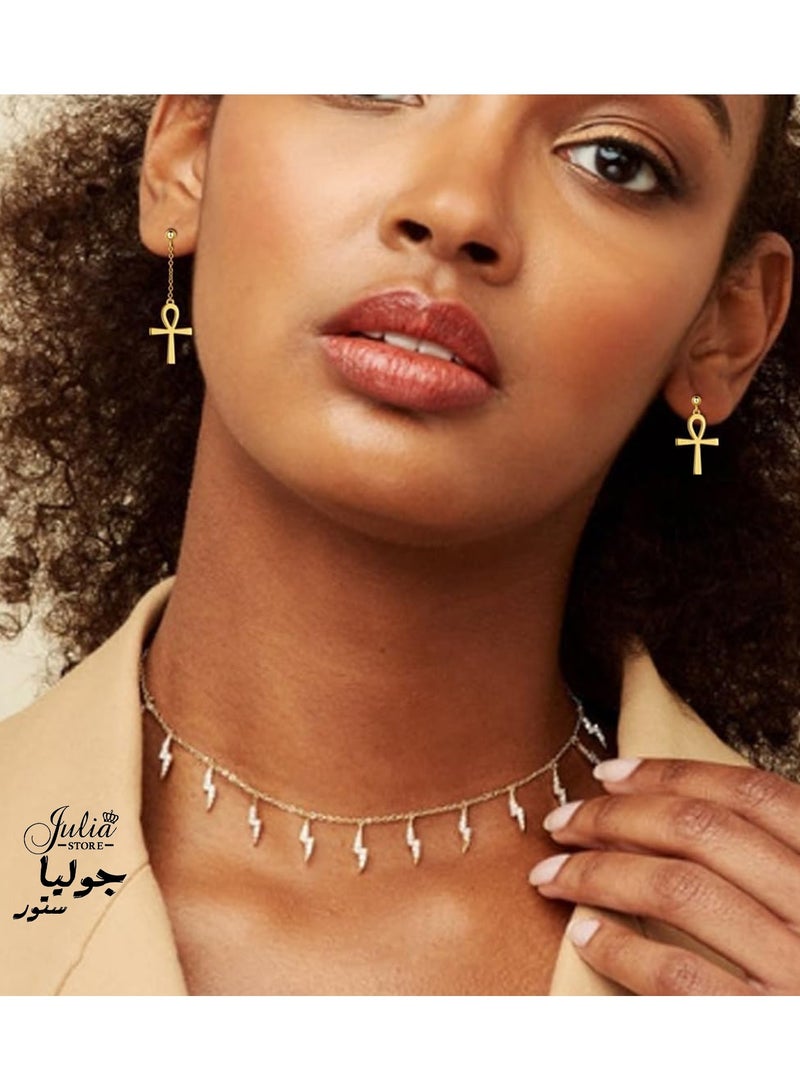 Julia Store Egyptian Ankh Cross Earrings for Women  - Image 2