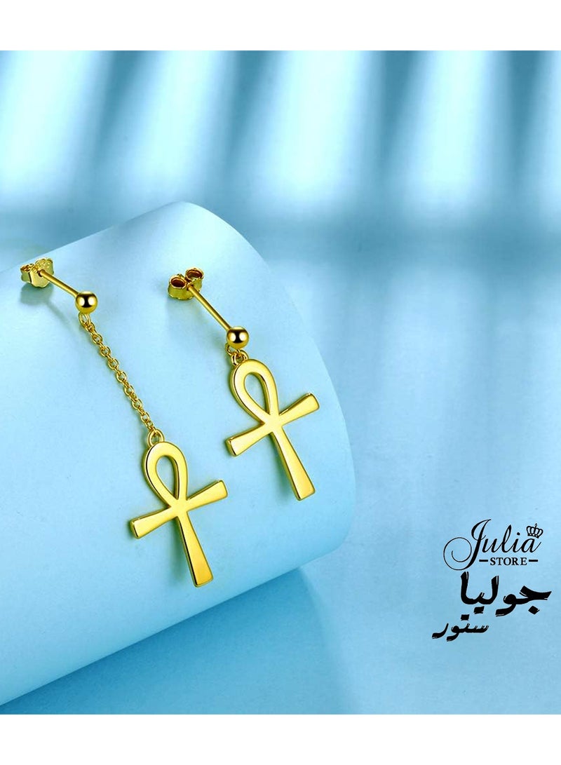 Julia Store Egyptian Ankh Cross Earrings for Women  - Image 3