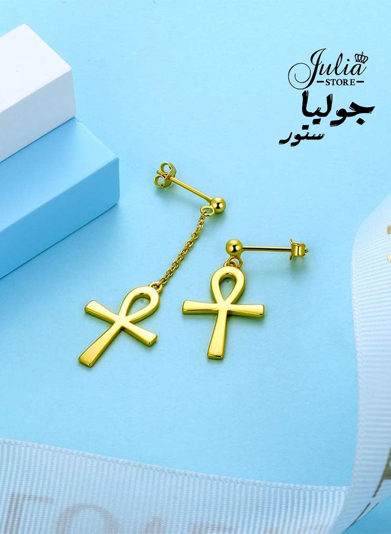Julia Store Egyptian Ankh Cross Earrings for Women  - Image 4