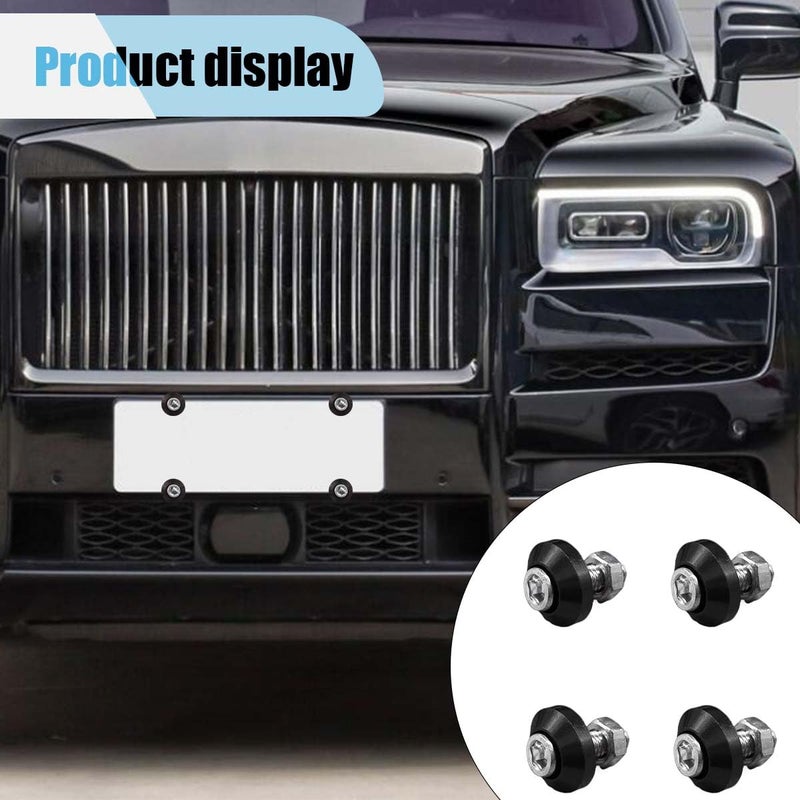 LHDOS 4PCS Motorcycle License Plate Bolts, Aluminum Alloy Car Tag License Plate Screw Decorative Kit, License Plate Frame Fastener Accessories for Most Motorcycles, Cars, Trucks (Black) Fast & slow shipment compatible - Image 5
