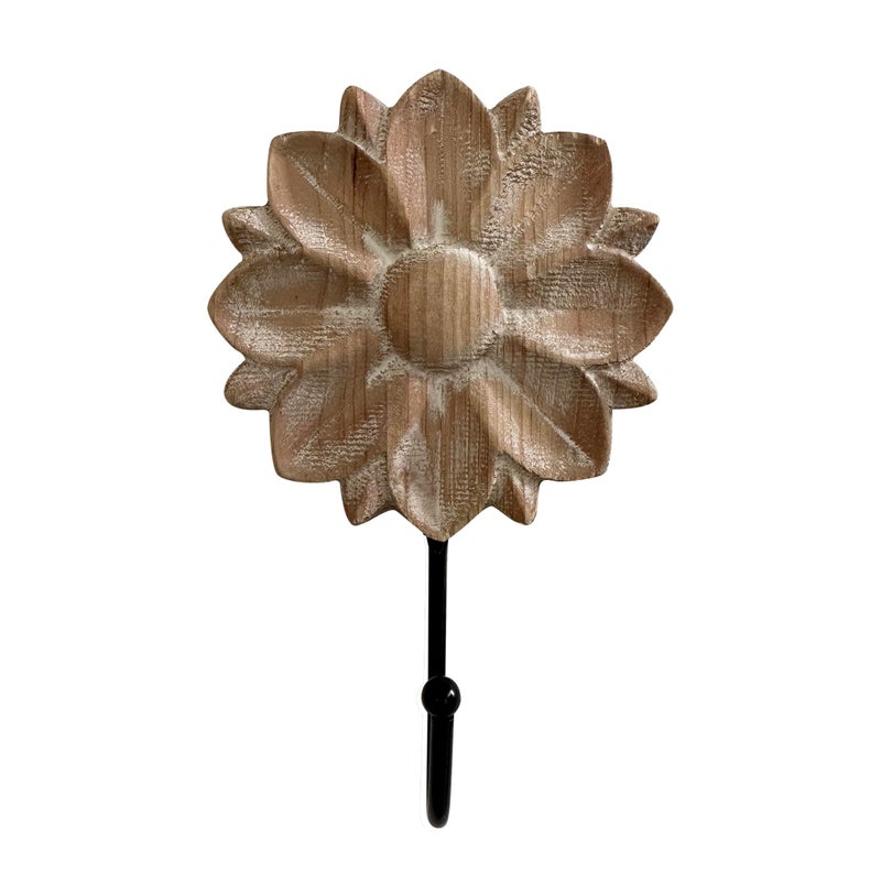 dwellington Flower Towel Hooks Decorative Hooks Hanger for Hanging Clothes Keys Towels Decorative Wall Mount Hook Command Single Rack for Entryway Bathroom Kitchen