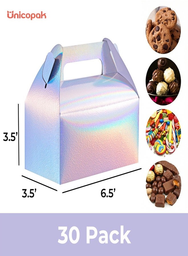 UnicoPak 30 Pcs Iridescent Gable Treat Boxes Party Favor Boxes Goodie Gift Boxes for Snacks Cookie Candy Toys Birthday Party Wedding Shower Holidays 6.5x3.5x4 Inches - Image 2