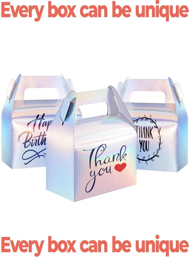 UnicoPak 30 Pcs Iridescent Gable Treat Boxes Party Favor Boxes Goodie Gift Boxes for Snacks Cookie Candy Toys Birthday Party Wedding Shower Holidays 6.5x3.5x4 Inches - Image 3