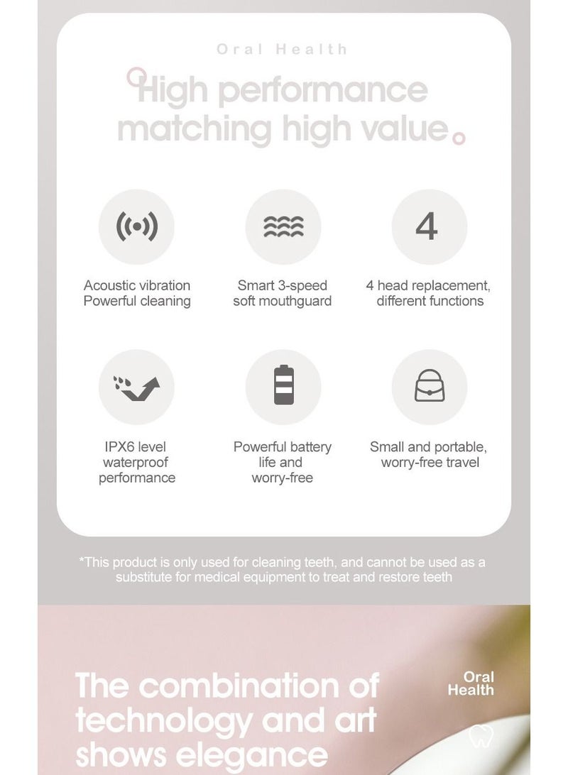 general Sonic Scaler, Calculus Remover, Dental Care Tools Electric Scaler Flosser (Pink) - Image 2