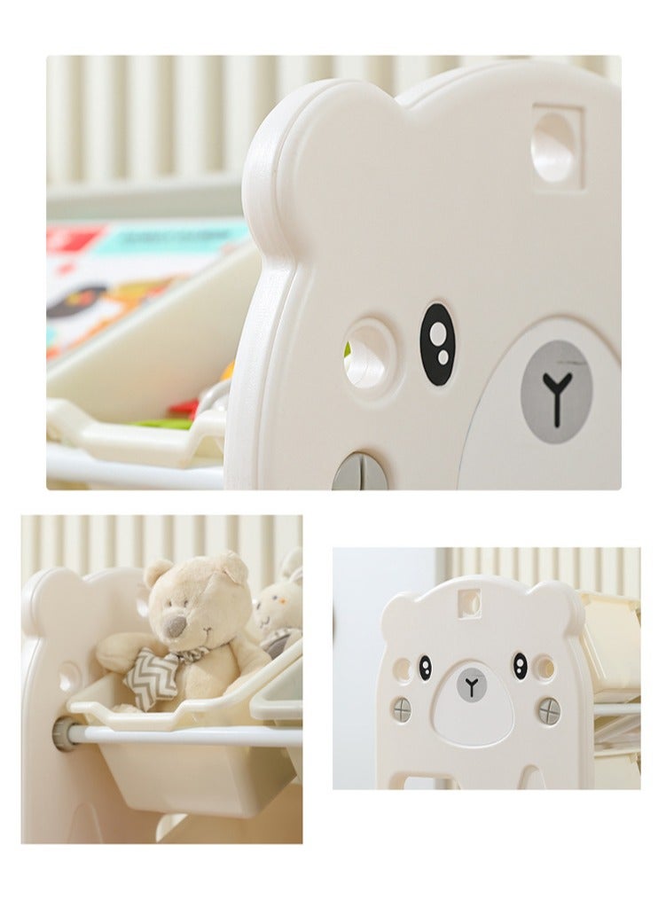 ما بيبي رف كتب للأطفال ومنظم ألعاب، رف كتب مكون من 3 طبقات للأطفال، متعدد الطبقات، أرفف منزلية للأطفال، رف ألعاب، صندوق تنظيم بسيط، خزانة تخزين - Image 2