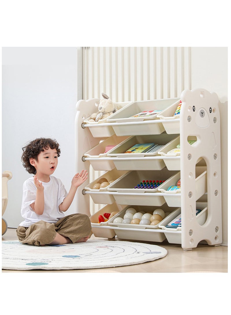 ما بيبي رف كتب للأطفال ومنظم ألعاب، رف كتب مكون من 3 طبقات للأطفال، متعدد الطبقات، أرفف منزلية للأطفال، رف ألعاب، صندوق تنظيم بسيط، خزانة تخزين - Image 3