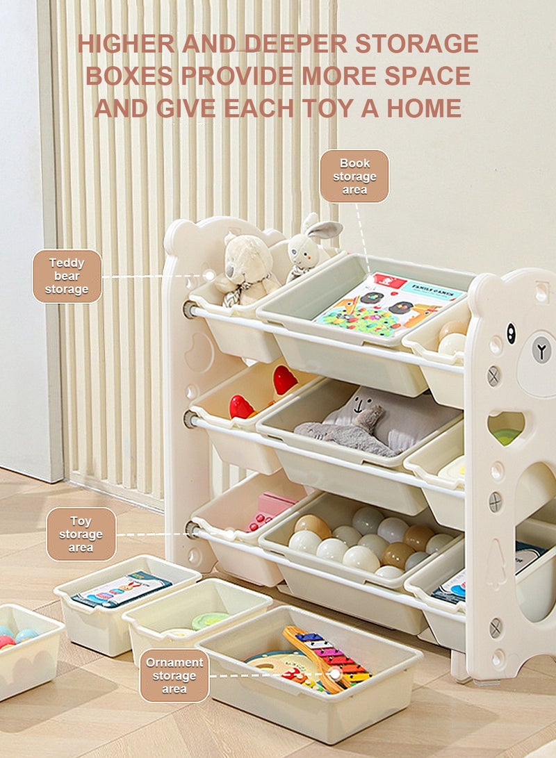 ما بيبي رف كتب للأطفال ومنظم ألعاب، رف كتب مكون من 3 طبقات للأطفال، متعدد الطبقات، أرفف منزلية للأطفال، رف ألعاب، صندوق تنظيم بسيط، خزانة تخزين - Image 5
