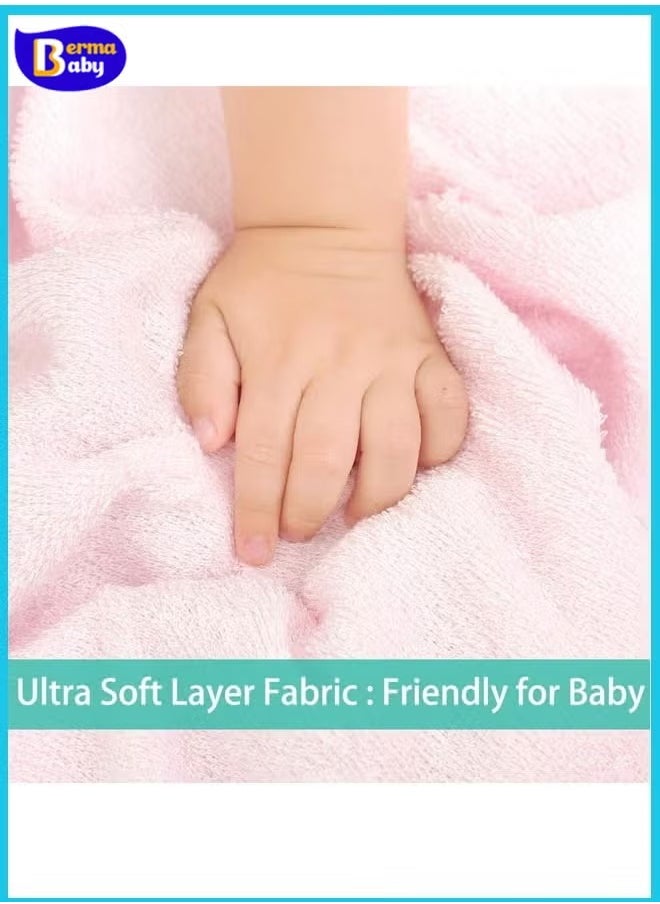 Berma Baby Hooded baby towel, toddler bathrobe, soft baby towel, newborn blanket, coral fleece shawl bath towel, swimming towel, soft and super absorbent towel for baby boys and girls, 80*80 cm  - Image 4