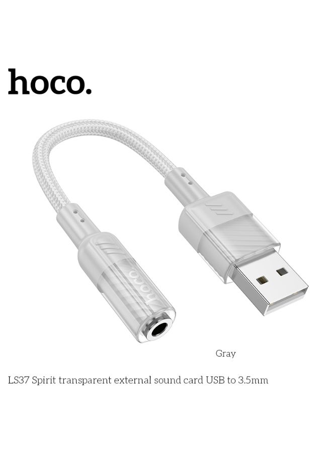 hoco. LS37 Spirit transparent external sound card USB to 3.5mm - Image 1