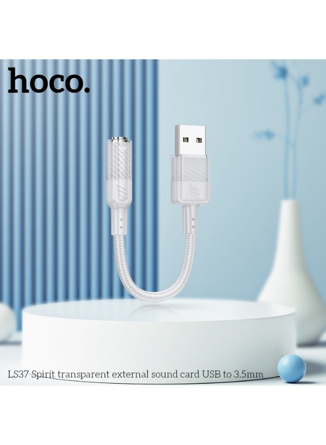 hoco. LS37 Spirit transparent external sound card USB to 3.5mm - Image 3