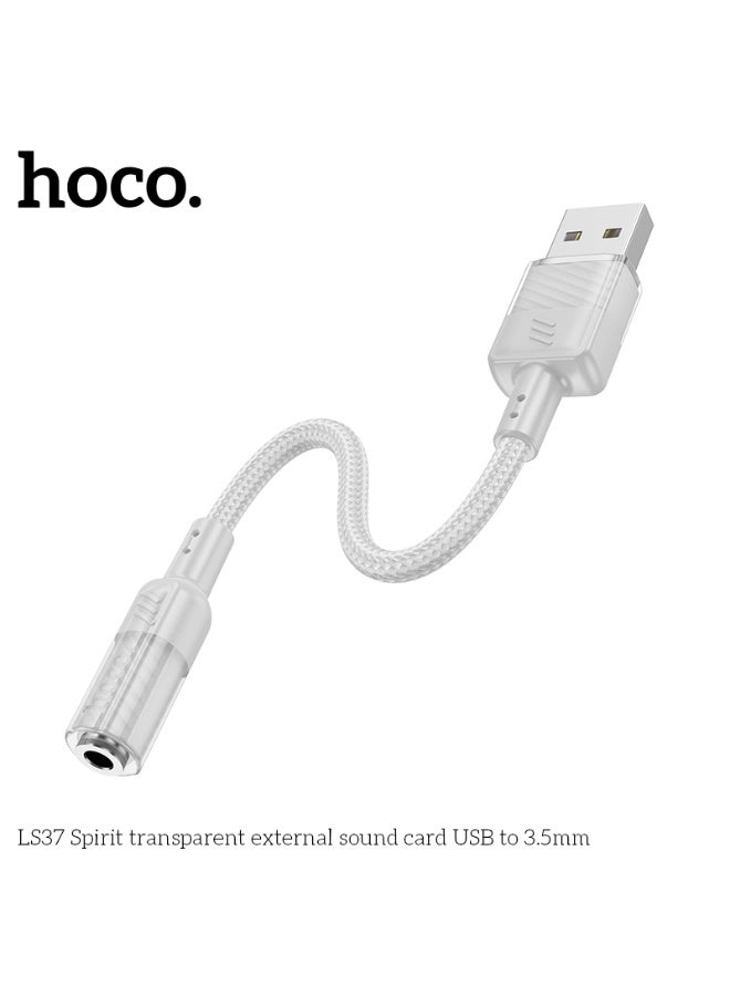 hoco. LS37 Spirit transparent external sound card USB to 3.5mm - Image 2