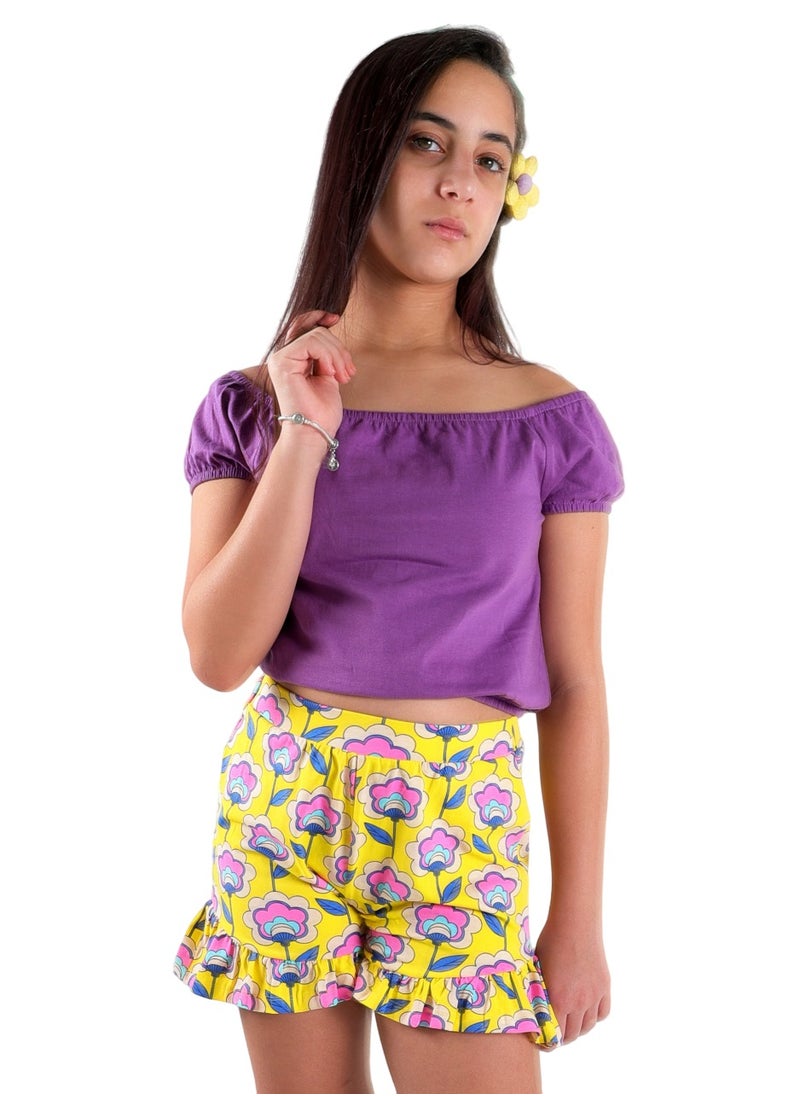 AIKO AIKO - Girls Crop Top and Skirt Floral Patter Set 3-4Years  - Image 2