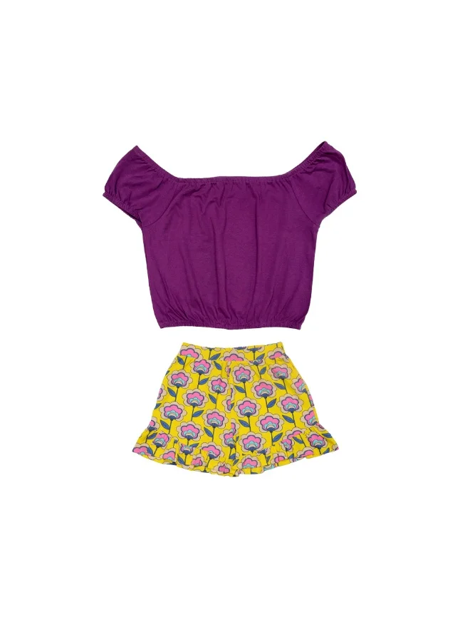 ايكو AIKO - Girls Crop Top and Skirt Floral Patter Set