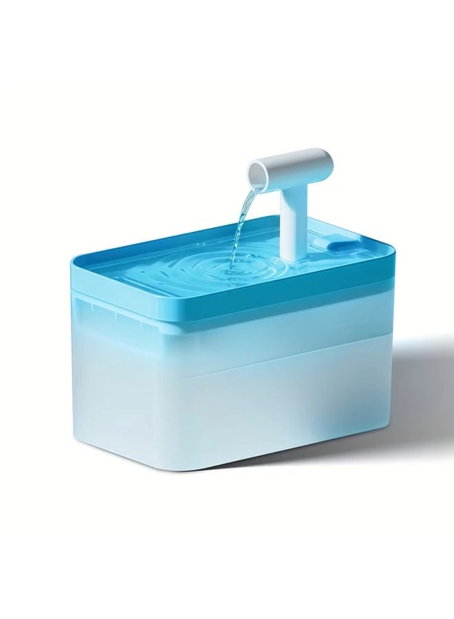 نافورة القطط الأوتوماتيكية الزرقاء 1.6 لتر (54 أونصة) موزع مياه صامت للحيوانات الأليفة مع نظام ترشيح متعدد الطبقات - Image 1