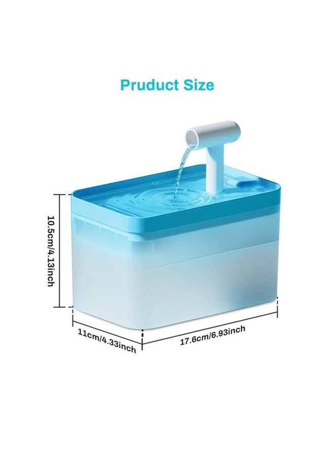 نافورة القطط الأوتوماتيكية الزرقاء 1.6 لتر (54 أونصة) موزع مياه صامت للحيوانات الأليفة مع نظام ترشيح متعدد الطبقات - Image 3