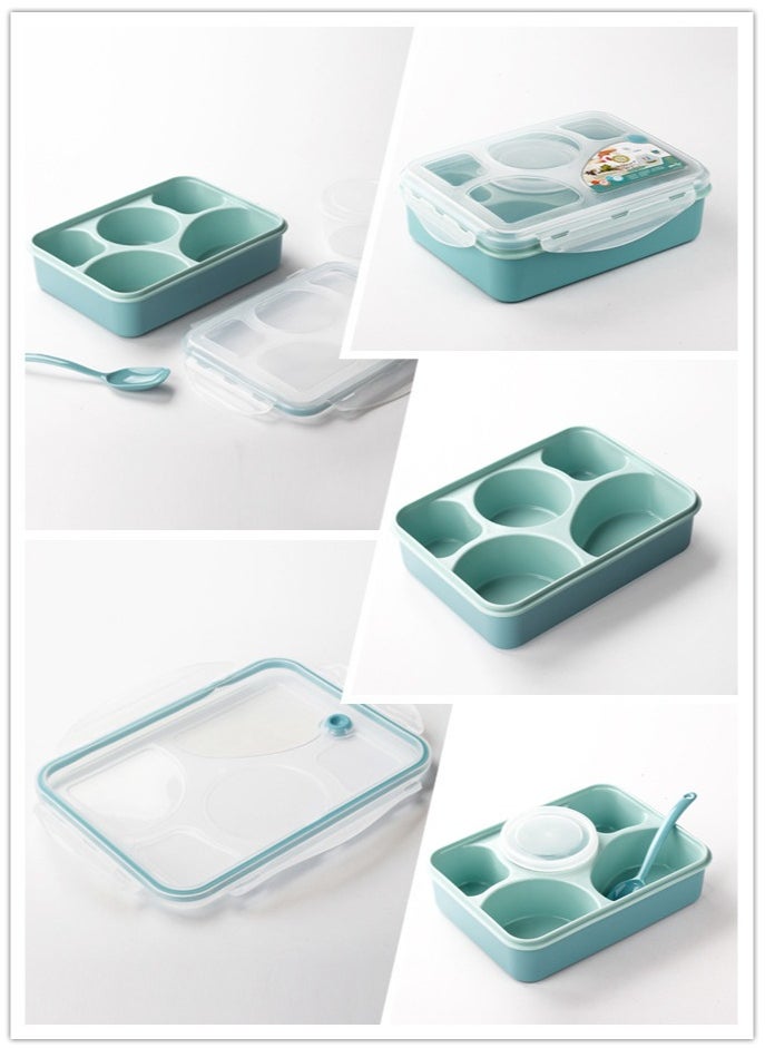 Generic - Bento Box Kids Lunch Box, 5 - Compartment Meal Prep Container for Kids, Reusable Food Storage Snack Containers, Durable, Drop-Proof, Dishwasher Safe, BPA-Free, & Made with Food-Safe Materials (Blue) - Image 1