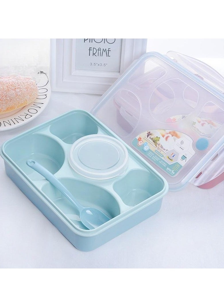 Generic - Bento Box Kids Lunch Box, 5 - Compartment Meal Prep Container for Kids, Reusable Food Storage Snack Containers, Durable, Drop-Proof, Dishwasher Safe, BPA-Free, & Made with Food-Safe Materials (Blue) - Image 1